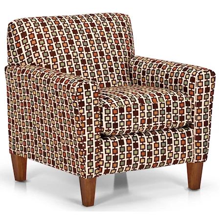 Transitional Upholstered Accent Chair with Exposed Wood Legs